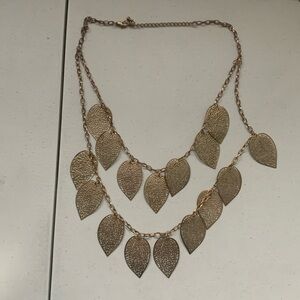 Elegant Gold Plated Leaf Necklace